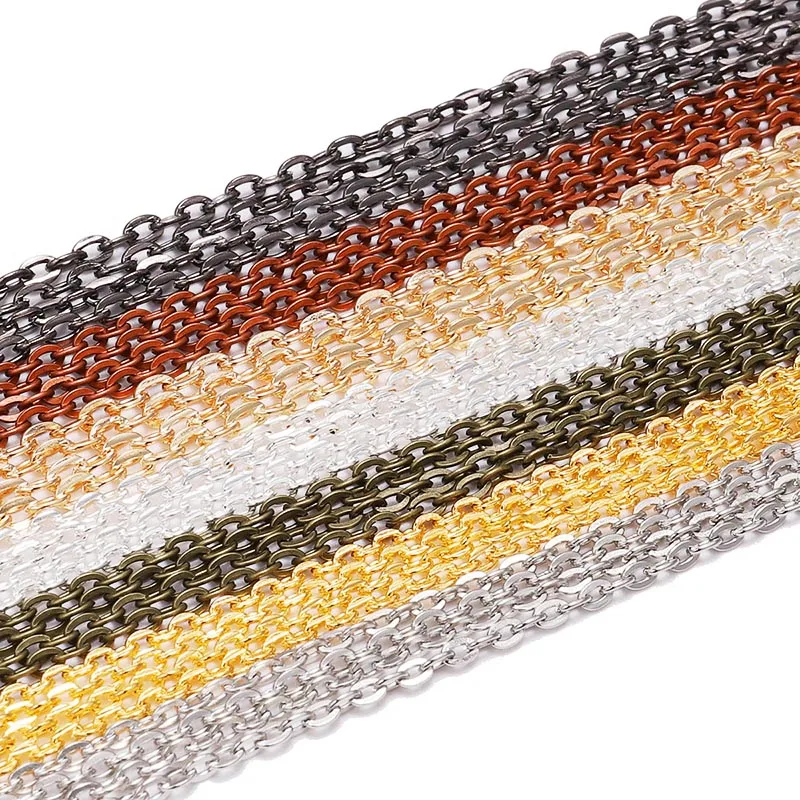 

5-10m/lot 7 Color Necklace Chains Bulk For DIY Necklaces Jewelry Making Findings Materials Accessories Supplies Wholesale