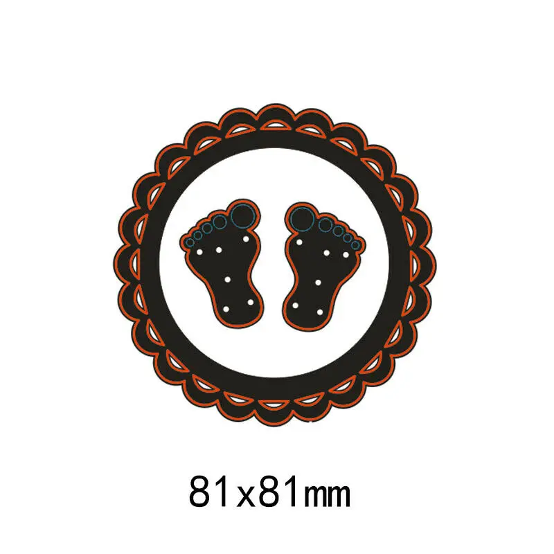 

Cute Baby Footprints Metal Cutting Dies Scrapbooking Embossing Card Making Craft