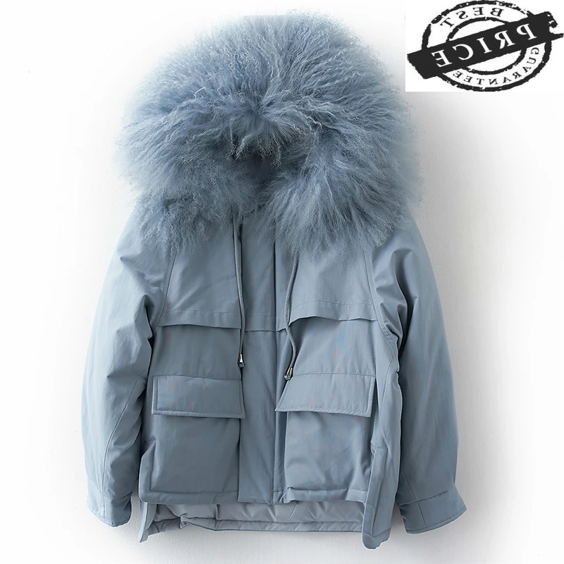 

Down Jacket Winter Women 20% White Duck Down Coat Female Thick Warm Down Parka Real Fur Hooded Outwear Clothes LWL12aa