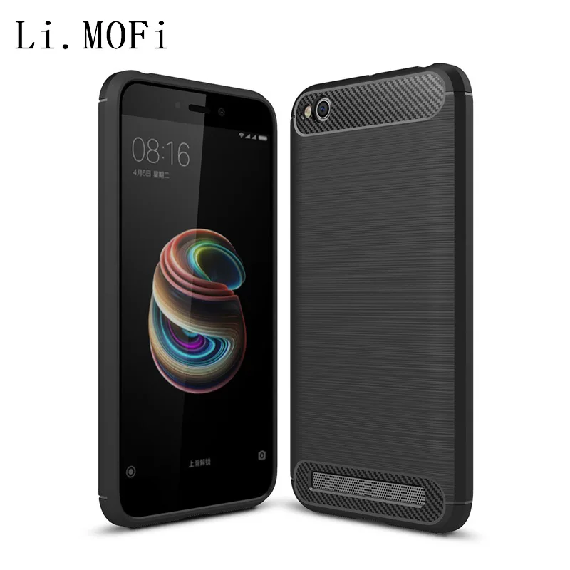 Модный чехол s для Xiaomi redmi 5A мягкий силиконовый из углеродного волокна защита от