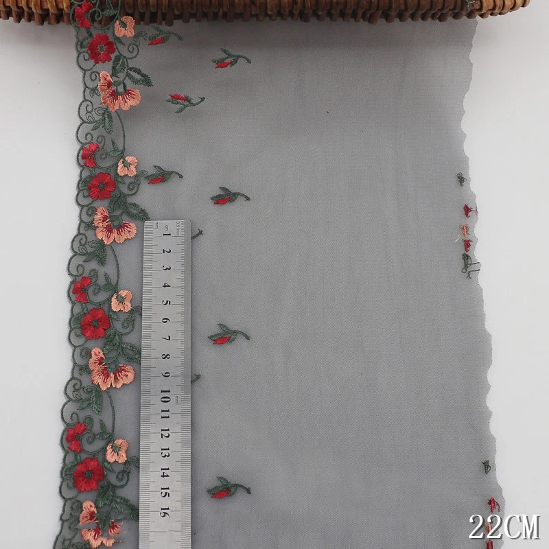 2 ярда роскошной черной каймы из тюля с вышивкой цветочного кружева для свадебных платьев, головных уборов, материалов для шитья DIY.