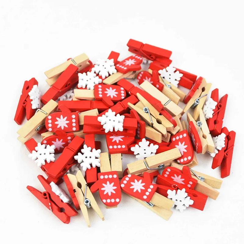 

Christmas Wooden Clips New Years Party Decoration Diy Christmas Decorations For Home Photo Wall Clip 10-piece