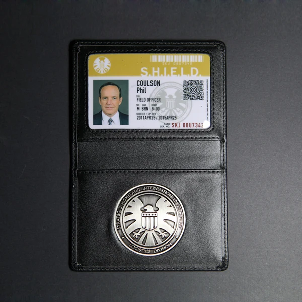 Агенты Мстителей S.H.I.E.L.D. Защитный металлический значок кожаный чехол с