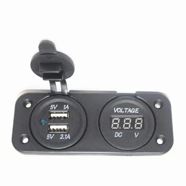 

Universal Phone Tablet Dual USB Charger & Voltmeter for Car Boat Motorhome