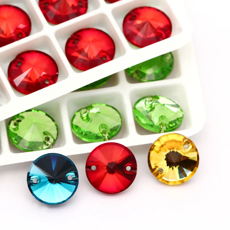 XIAOPU круглая форма блестящий свежий цвет K9 стекло пришивные стразы плоская задняя