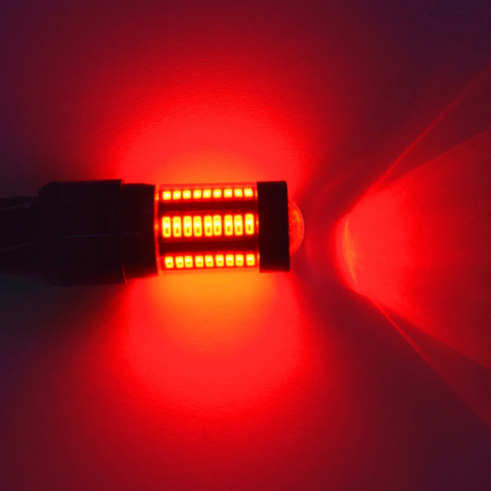2 шт. 1157 4014 66 красный задний фонарь 7 Вт BAY15D 66SMD светодиодный ные лампы стоп сигнал