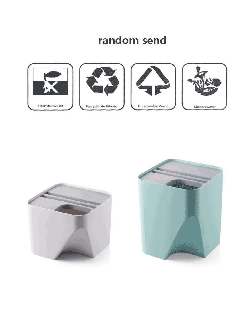 Kitchen Trash Can Stacked Sorting Trash Bin Recycling Bin Household Dry And Wet Separation Waste Bin Rubbish Bin for Bathroom