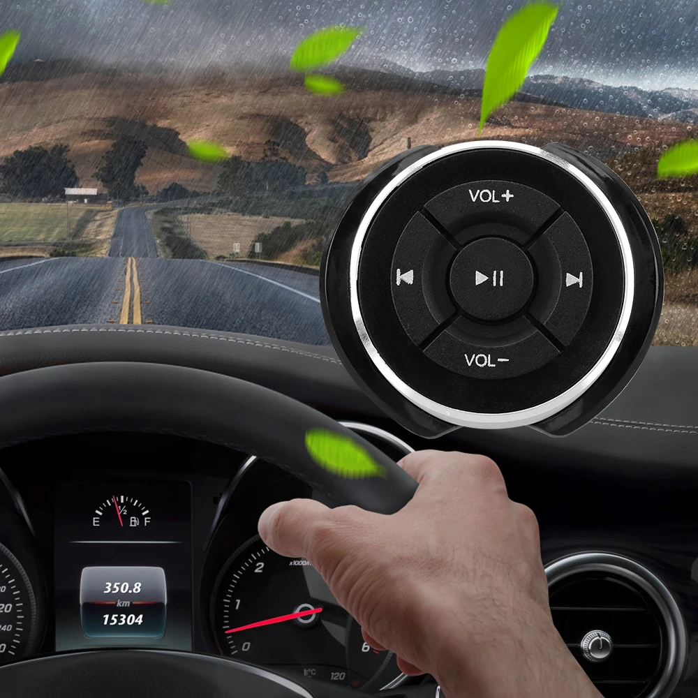 

For IOS Android Phone Tablet Motorcycle Bike Bluetooth Media Volume Button Car Steering Wheel Wireless Remote Controls
