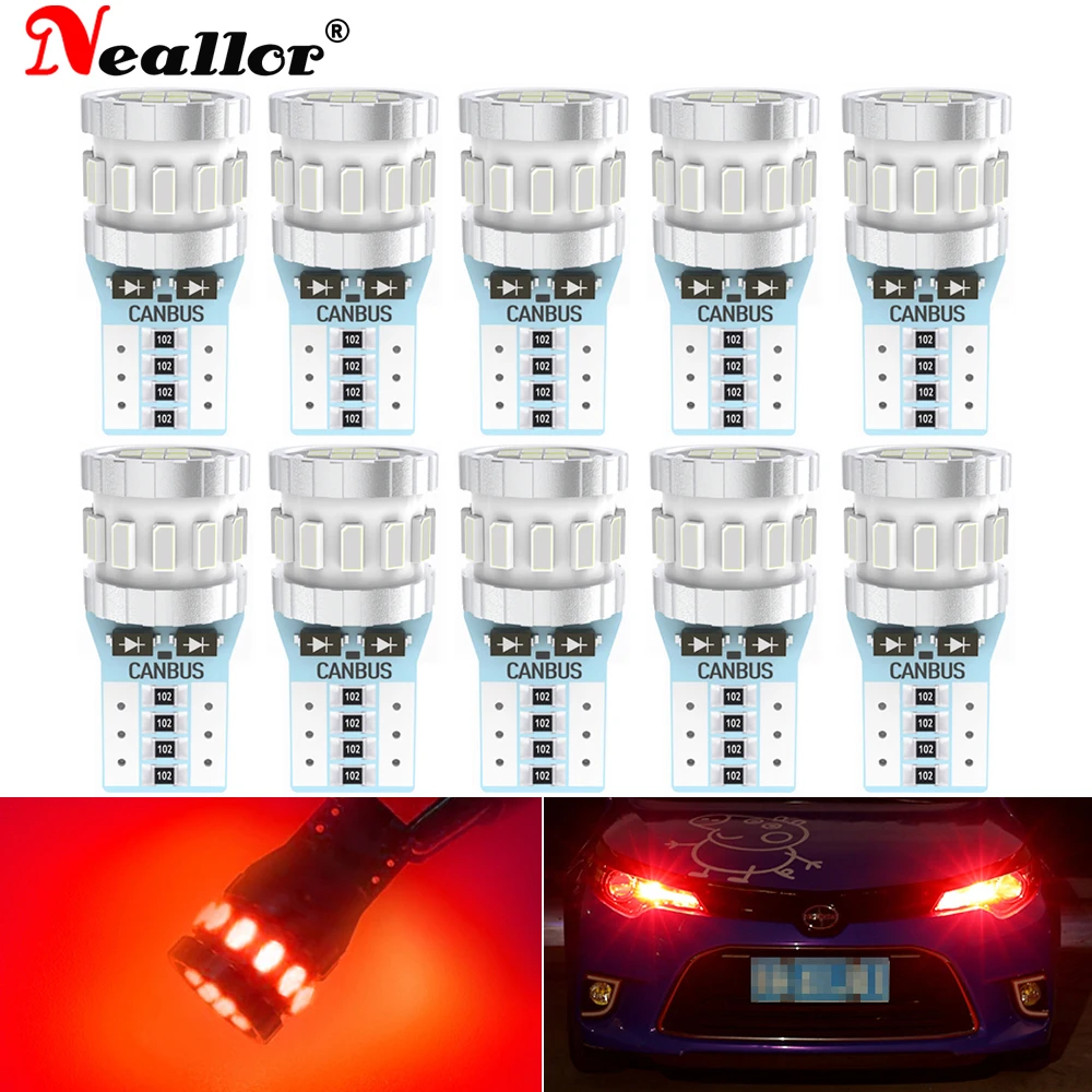 

10 шт. Canbus T10 светодиодный 6500K белый 194 W5W светодиодный ные автомобильные лампы Внутренняя купольная лампа для чтения положения багажника номе...