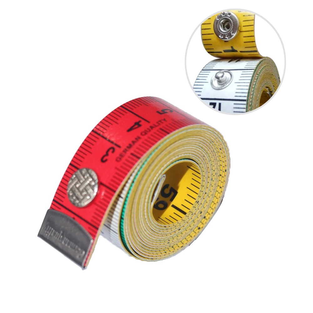 

1.5M/60inch Body Measuring Ruler Sewing Tailor Tape Measure Mini Soft Flat Ruler with Button for Patchwork Craft Sewing Tools