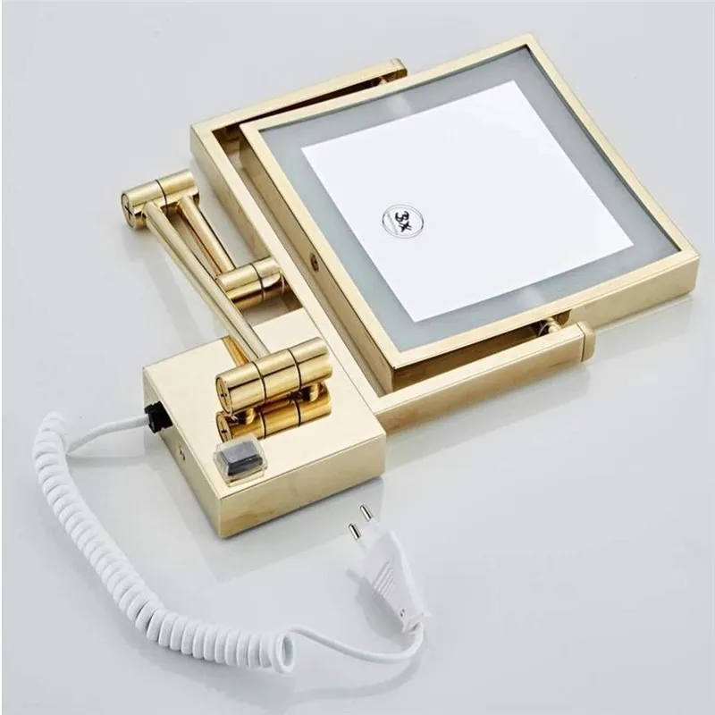 WZLY зеркала для макияжа черный латунный СВЕТОДИОДНЫЙ удлиняющийся Складной