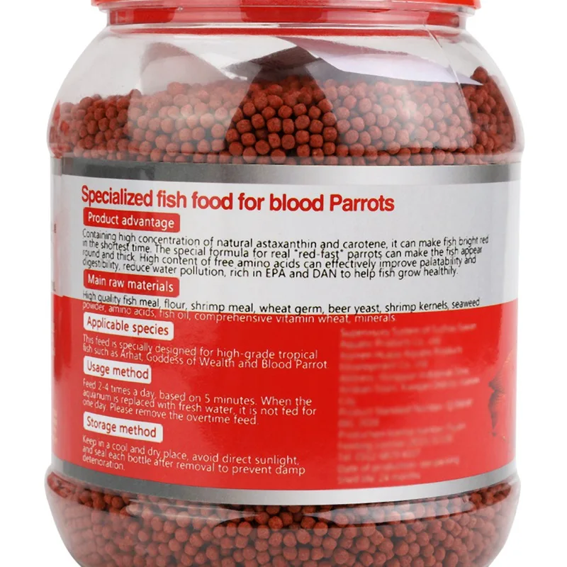 500 г попугай крови рыба пища рыбка плавучий поплавок на воде интенсивный красный