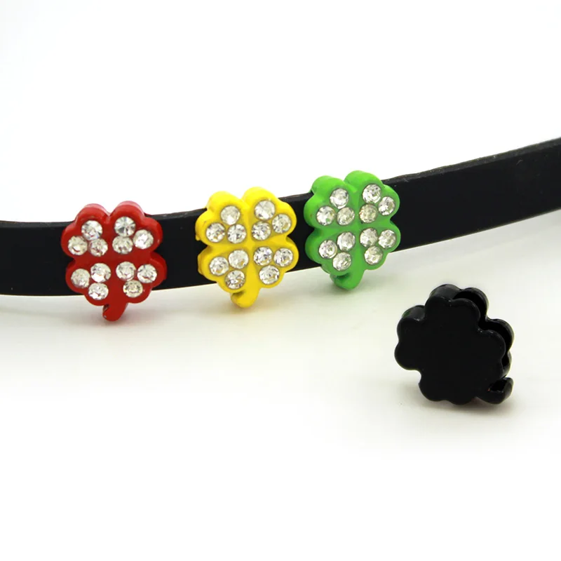 10 шт./лот оптовая продажа 8 мм смешанный стиль красочные слайд амулеты со стразами