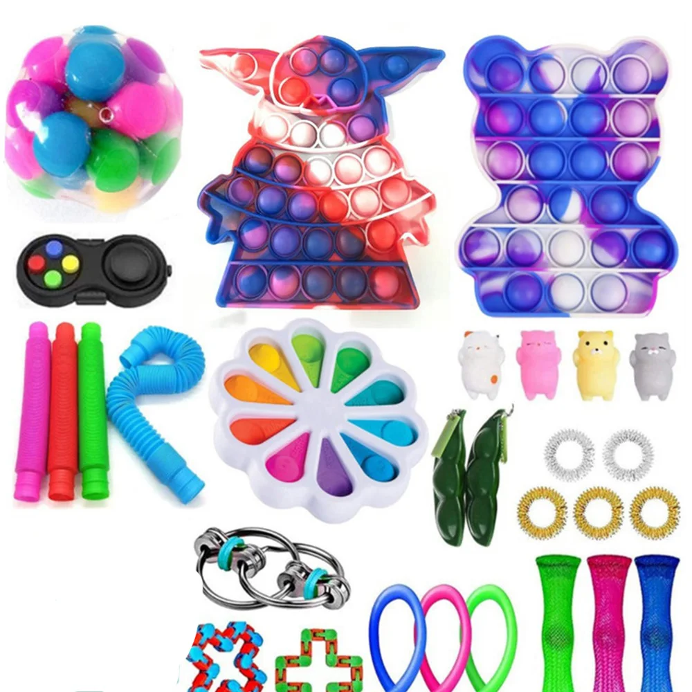 

Pop Toys Antistress Toy Set Stretchy Strings Push Gift Pack Adults Children Squishy Sensory Anti Stress Relief Pop Toys Kit