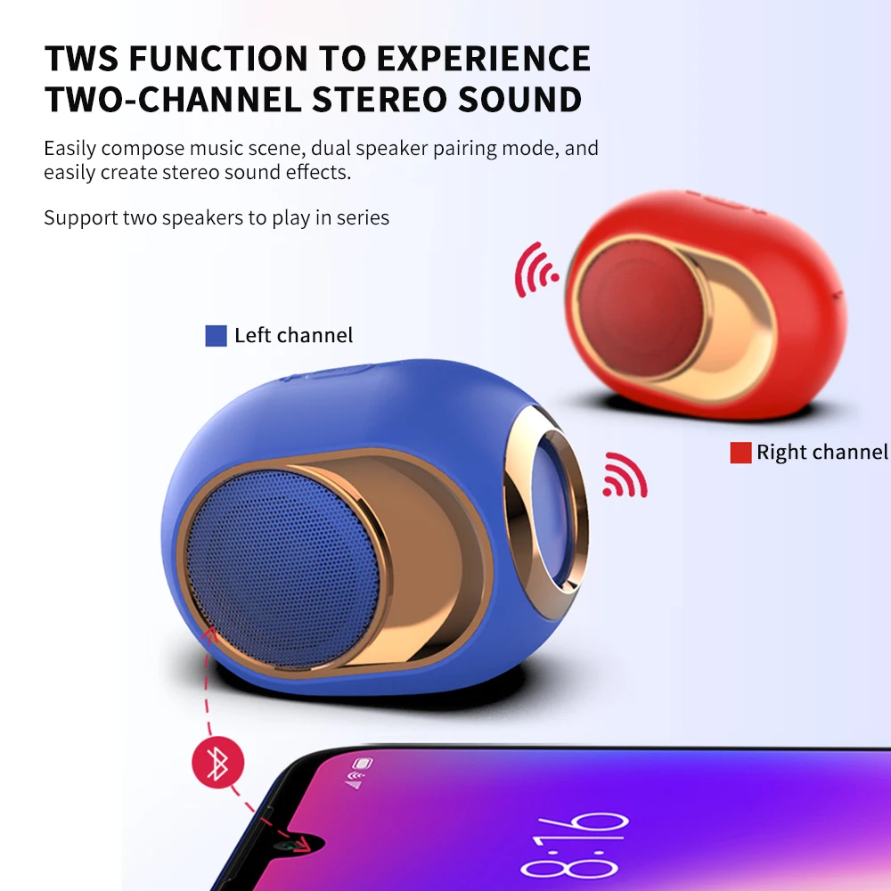 Bluetooth 5 0 Динамик s высокое качество X6 Беспроводной резонирующей коробки стерео