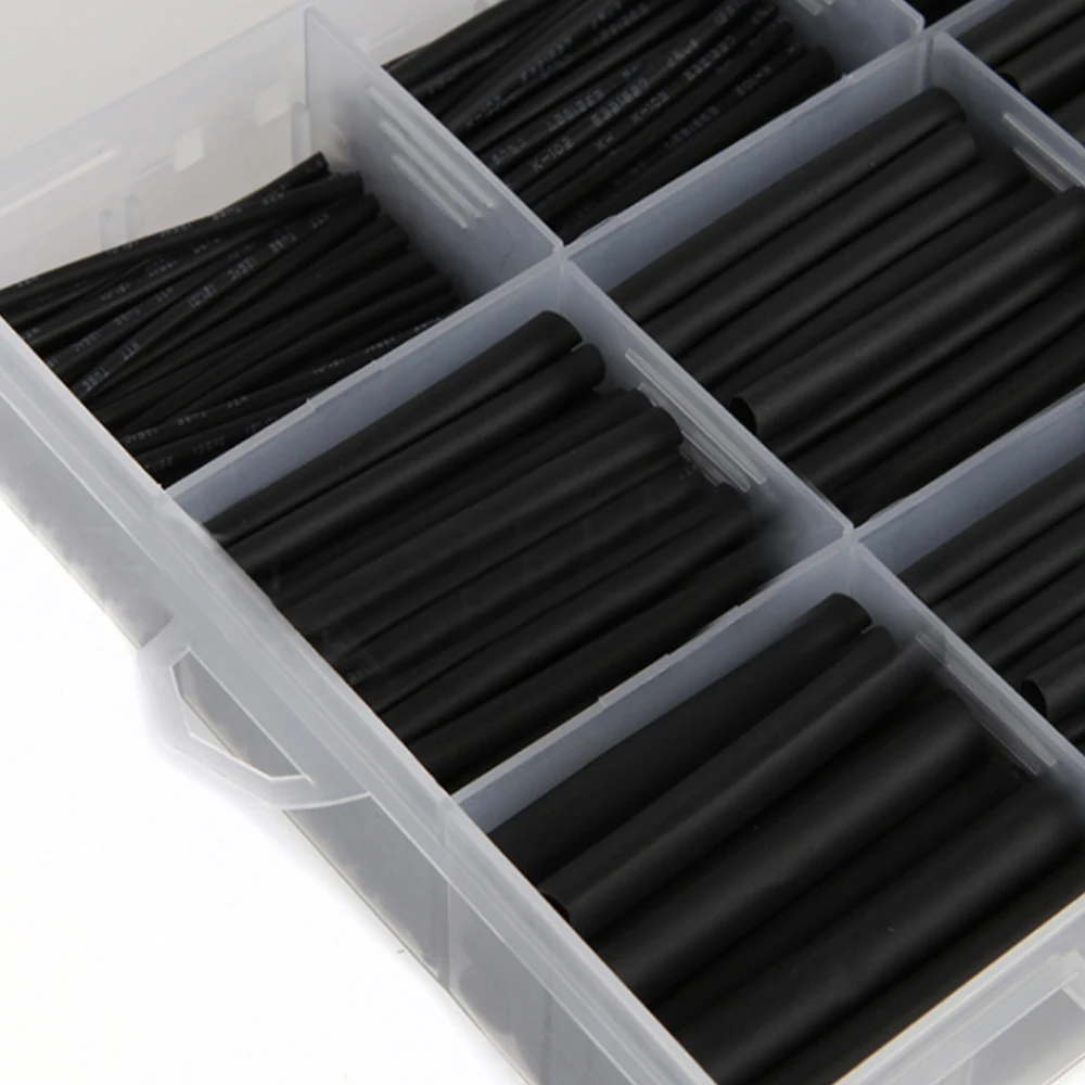 625 шт. 2:1 черная утепленная Полиолефиновая термоусадочная трубка электронная DIY Kit