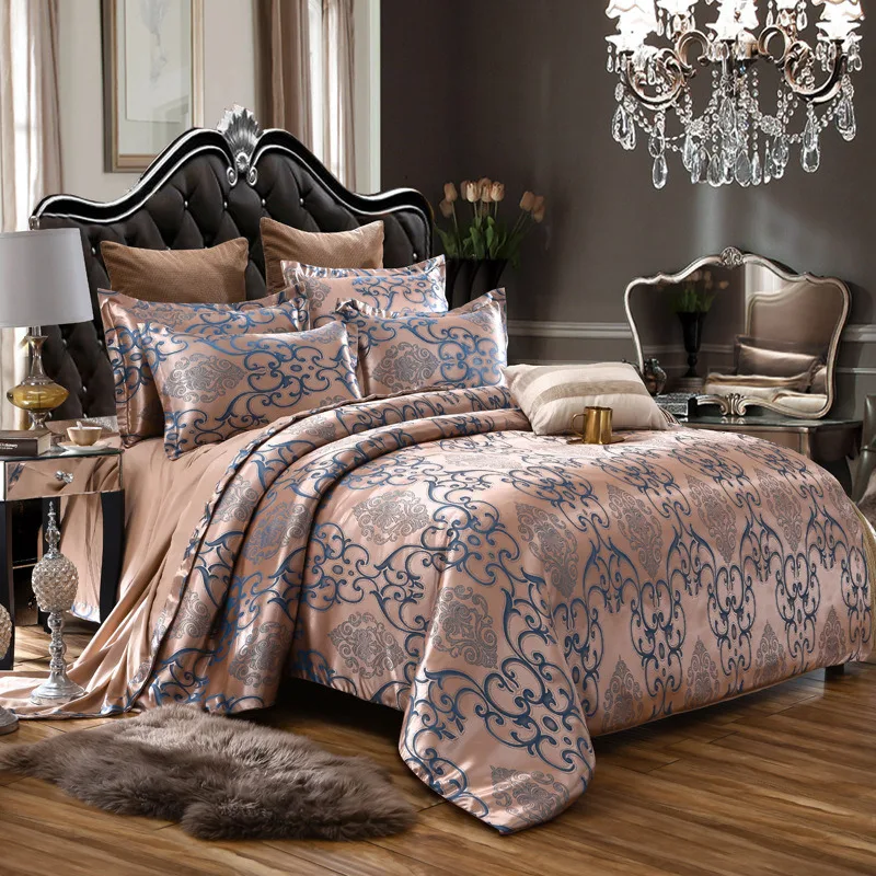Роскошный жаккардовый Комплект постельного белья с пододеяльником и принтом