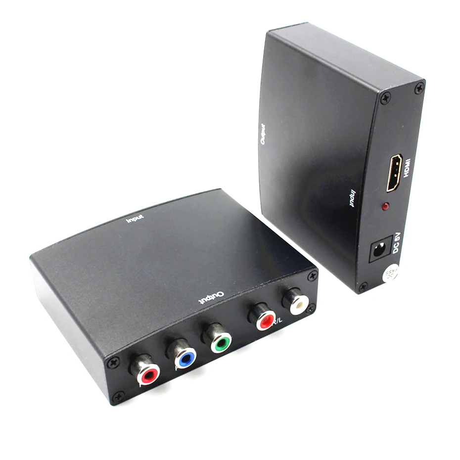 5 RCA Ypbpr компонент к HDMI HDTV Видео Аудио конвертер адаптер с питанием(USB DC кабель