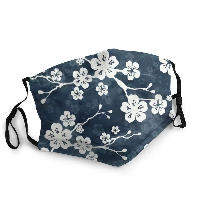 

Reusable Cherry Blossom Face Mask Adult Fabric Watercolor Sakura Floral Flower Mask Women Anti Haze Protection Respirator Muffle