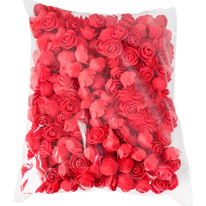 500 шт 2 5 см искусственные поролоновые головки роз плюшевого медвежонка и розами