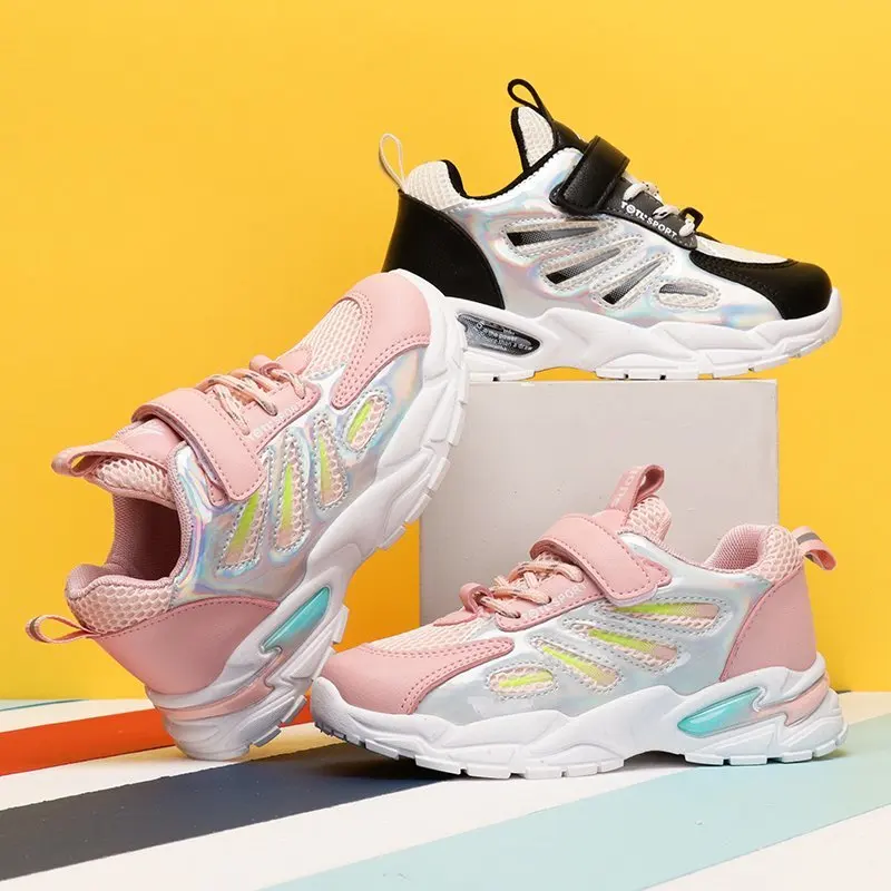 

New Mesh Breathable Children's Sports Shoes Reflective Running Shoes for Boys and Casual Shoes for Girls Soft and Comfortable