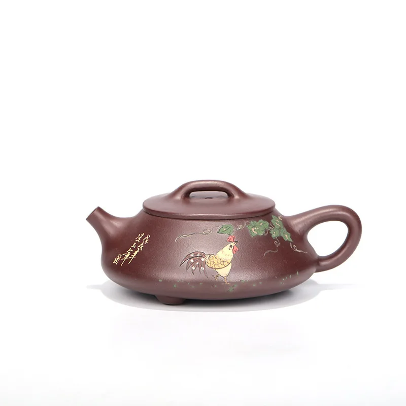 

Pattern Shipiao Kettle Yixing Raw Ore Dark-red Enameled Pottery Teapot Famous Full Hand Teapot Gift Customized Generation Hair