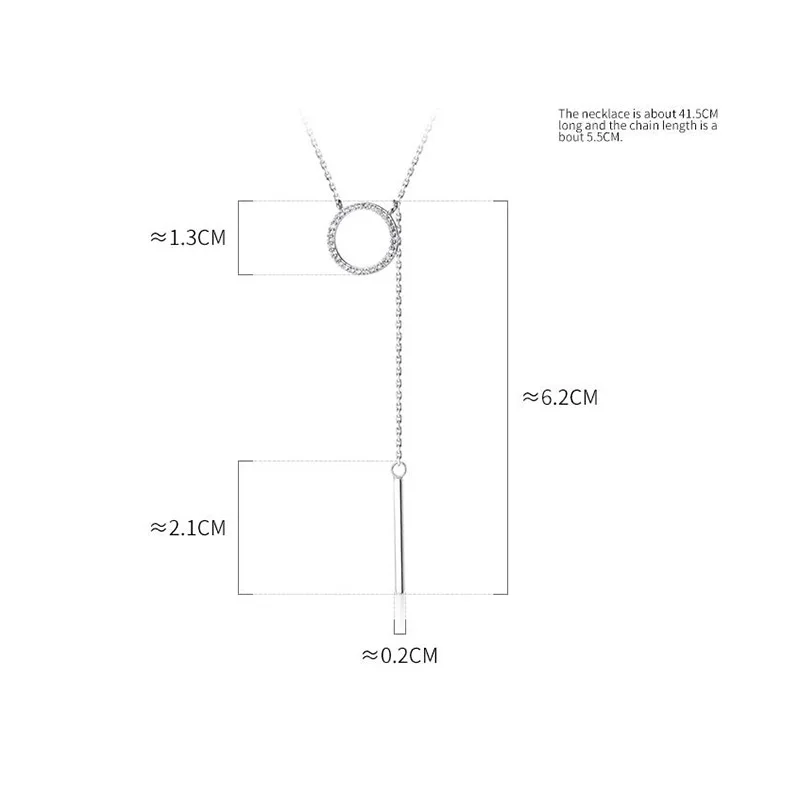 925 ювелирные изделия стерлингового серебра круг в полоску длинные ожерелья с