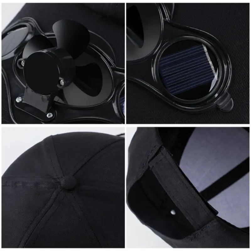 

Adult Kid Summer Solar Panel Powered Baseball Cap Air Cooling Fan Outdoor Sport Camping Hiking Snapback Peaked Sun Visor Fans
