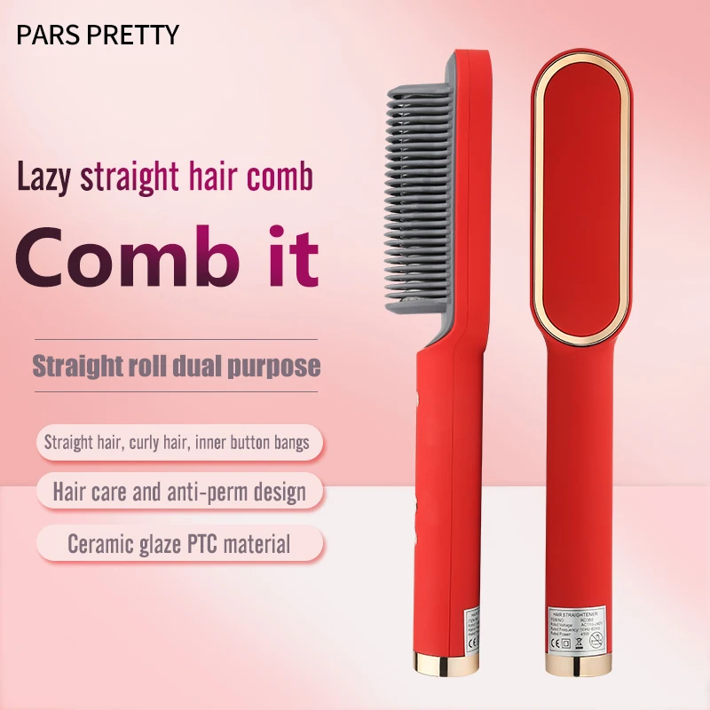 

Multifunctional Professional Hair Straightener Tourmaline Ceramic Hair Curler Brush Hair Comb Straighteners Curling Hair Iron