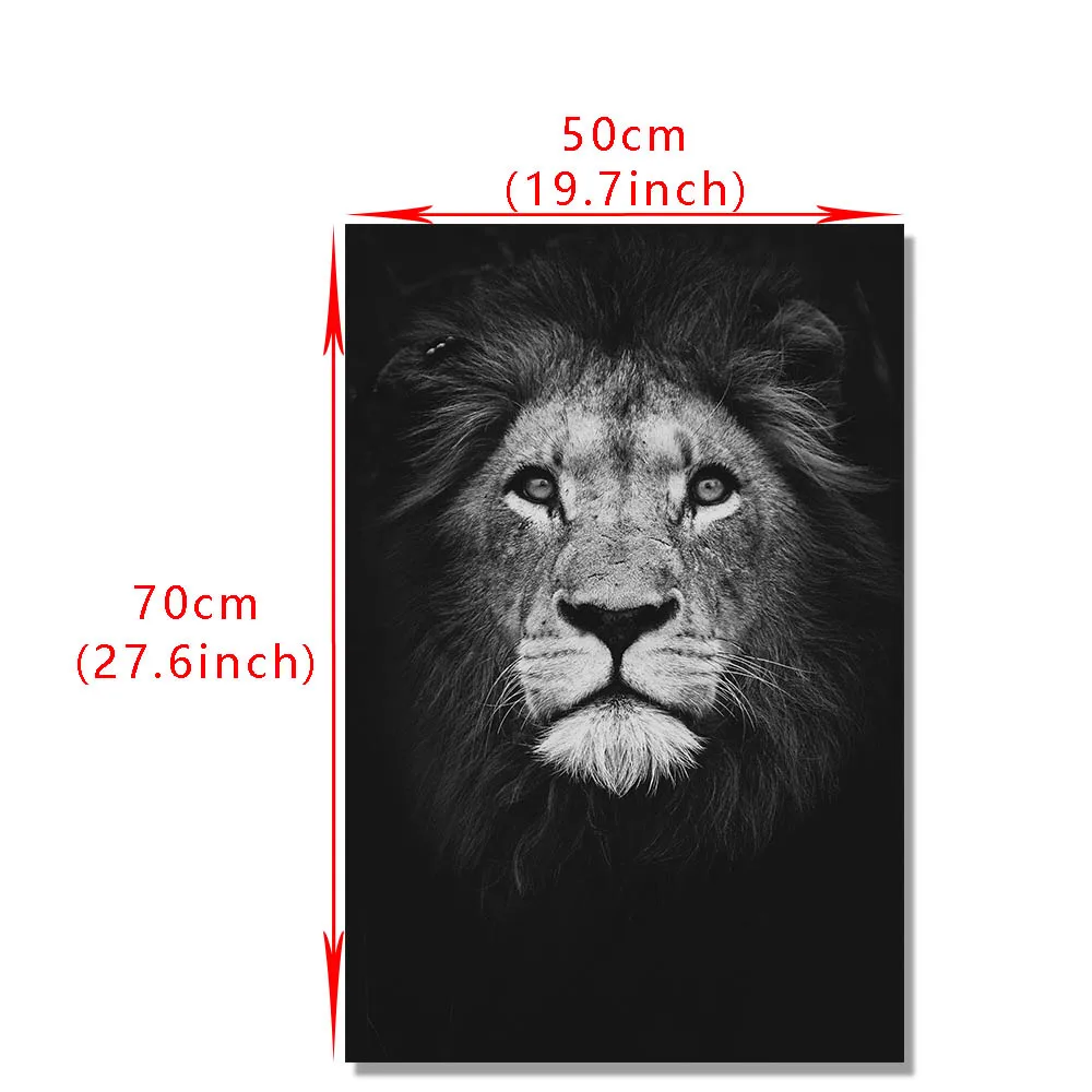 

Lion Giraffe Animal Black and White Poster Canvas Painting Print Cuadros Wall Art Decoration Mural for Modern Home Decor No Fram