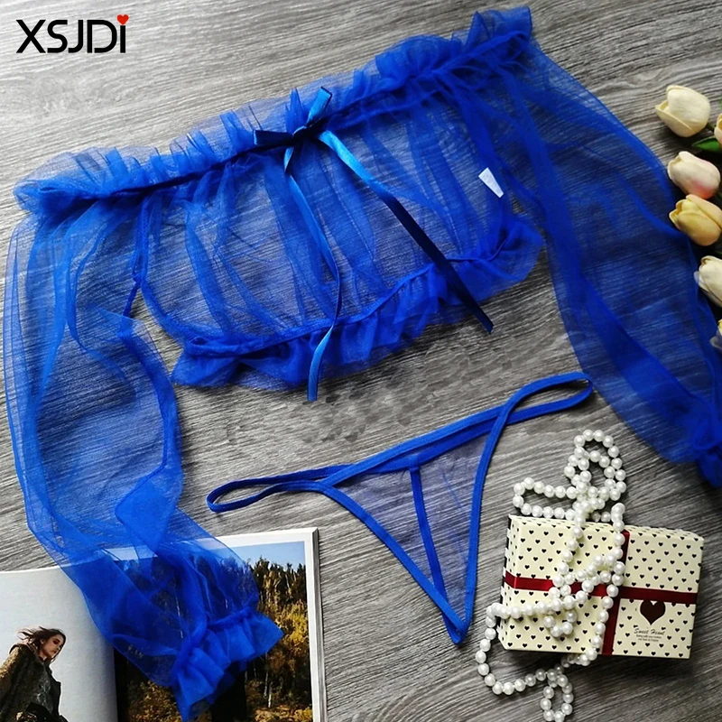 Сексуальный комплект нижнего белья с открытыми плечами женское Прозрачное