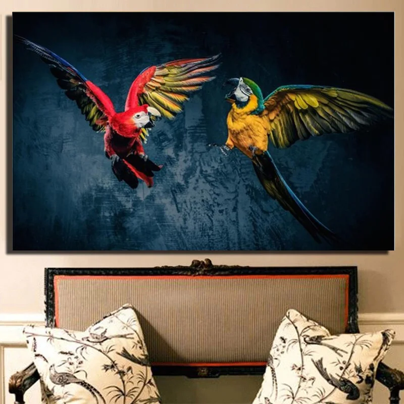 

Canvas Paintings Birds Poster Parrots Wild Animal Posters and Prints Cuadros Wall Art Pictures for Living Room Home Decor