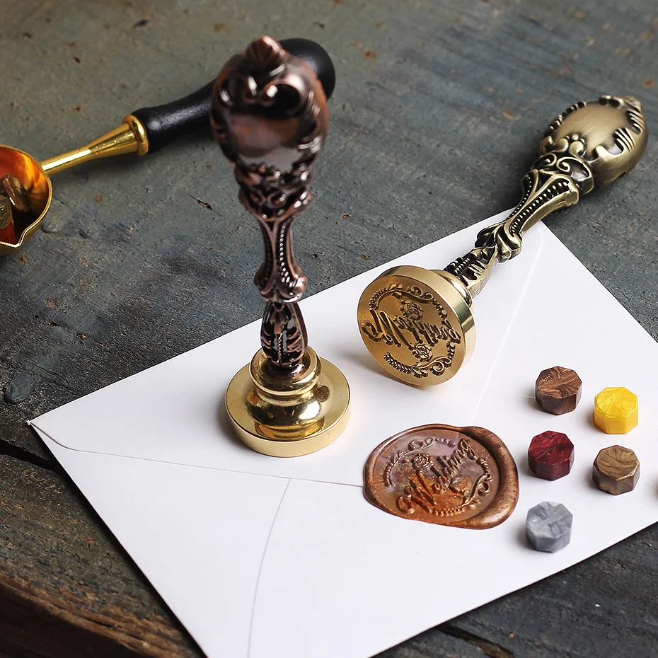 Retro Antique Paint Seal Metal Wax Stamp Scrapbooking Stamps HEAD Wedding Decorative Invitation Plant flowers Lacquer seal | Дом и сад