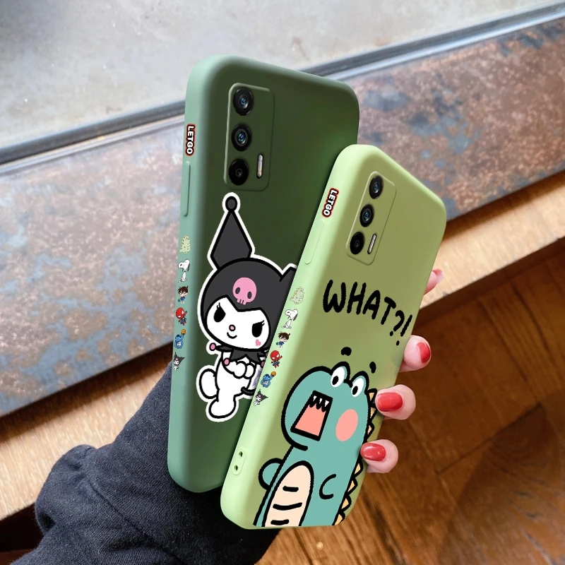 for realme gt 5g gt neo gt neo flash casing with cartoon cartoon pattern back cover anti falling shockproof silica gel case free global shipping