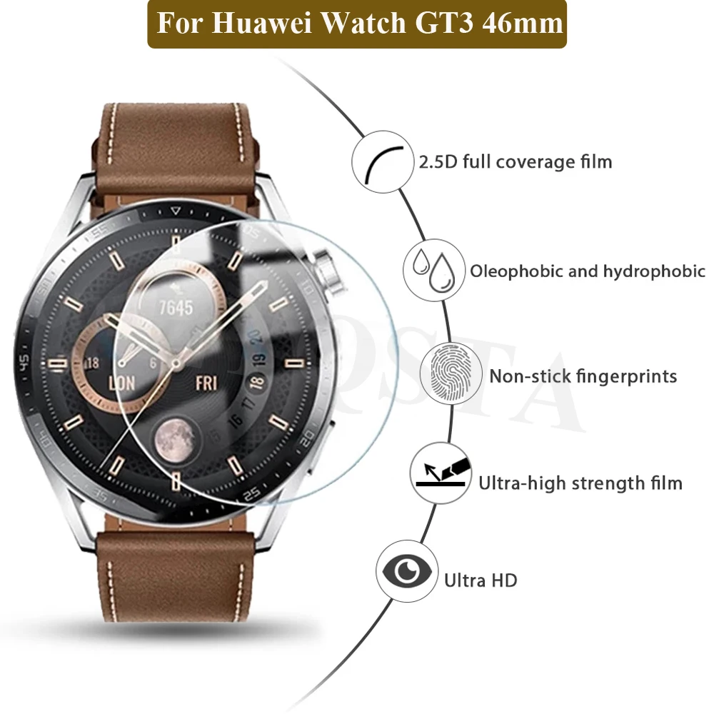 

HD Protective Film For Huawei Watch GT2 GT3 GT 2 3 46mm Tempered Film Smartwatch Clear Screen Protector Case Scratch-resistant