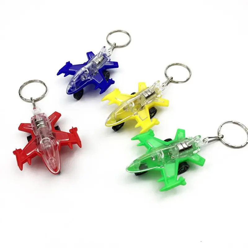 

2021 New Mini Plane LED Light-Up Toys Keychain Party Favors Kids Toy Gift Gadgets Bag Pendant