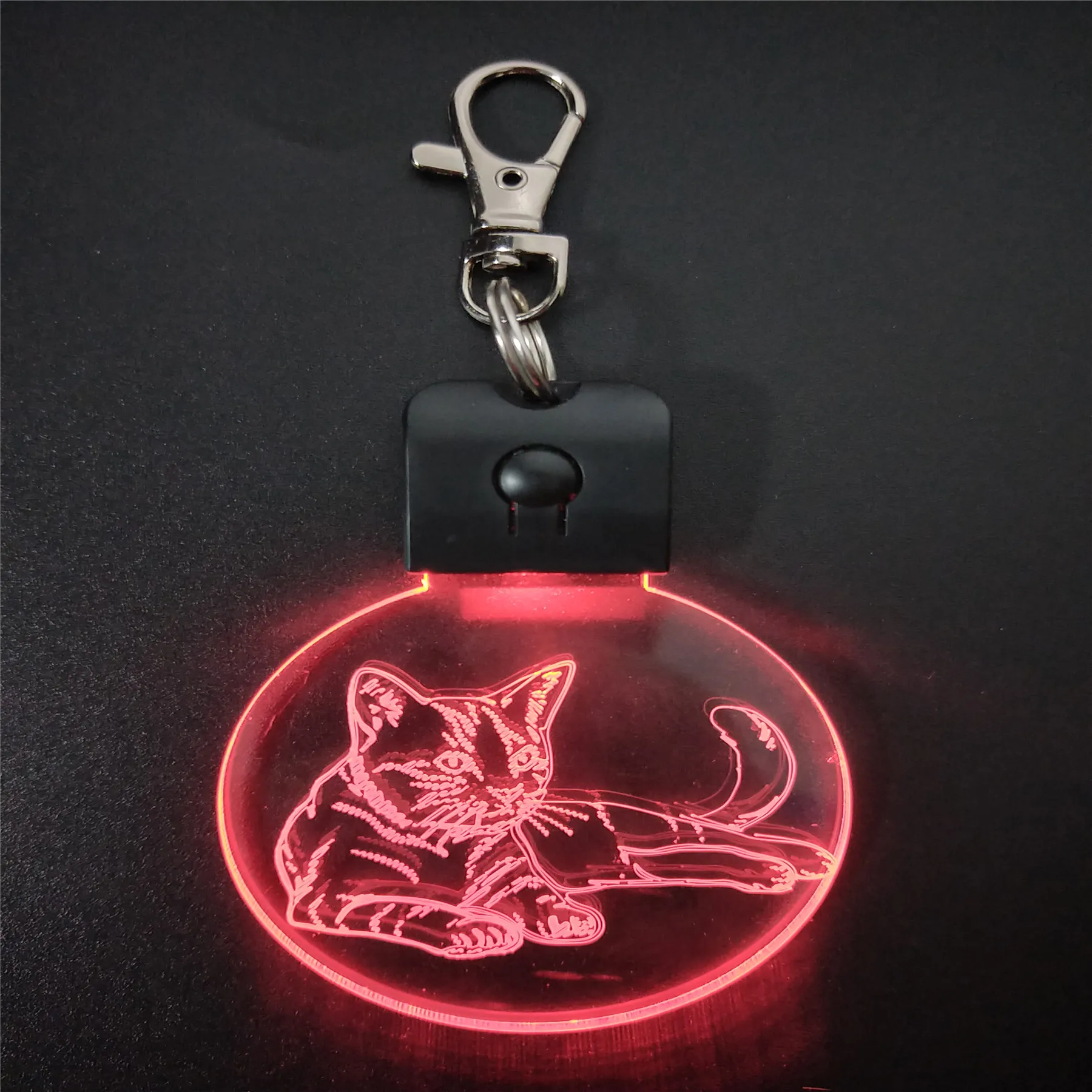 Sleeping Cat KeyChain 3D ABS Arylic Night Light LED Magical Table Lamp Lighting Colors Decoration Gift With li Battery Dropship | Лампы и