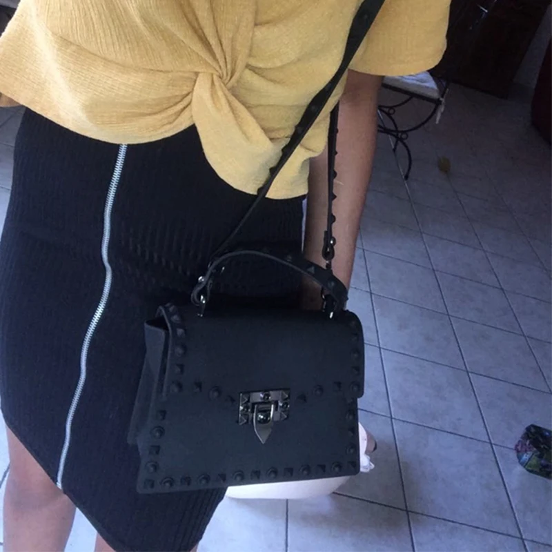 

2 Pcs Women Messenger Bags Handbags Women Bags Designer Jelly Bag Fashion Shoulder Bag Women PVC Leather Handbags Small, Black &