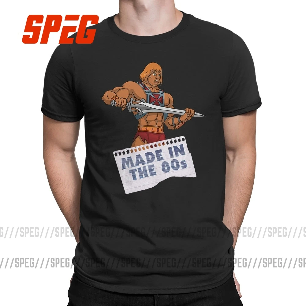 

Мужские футболки с круглым вырезом и коротким рукавом, «Властелины Вселенной», «хи-мен», сделано в 80-х годах, футболки из 100% хлопка