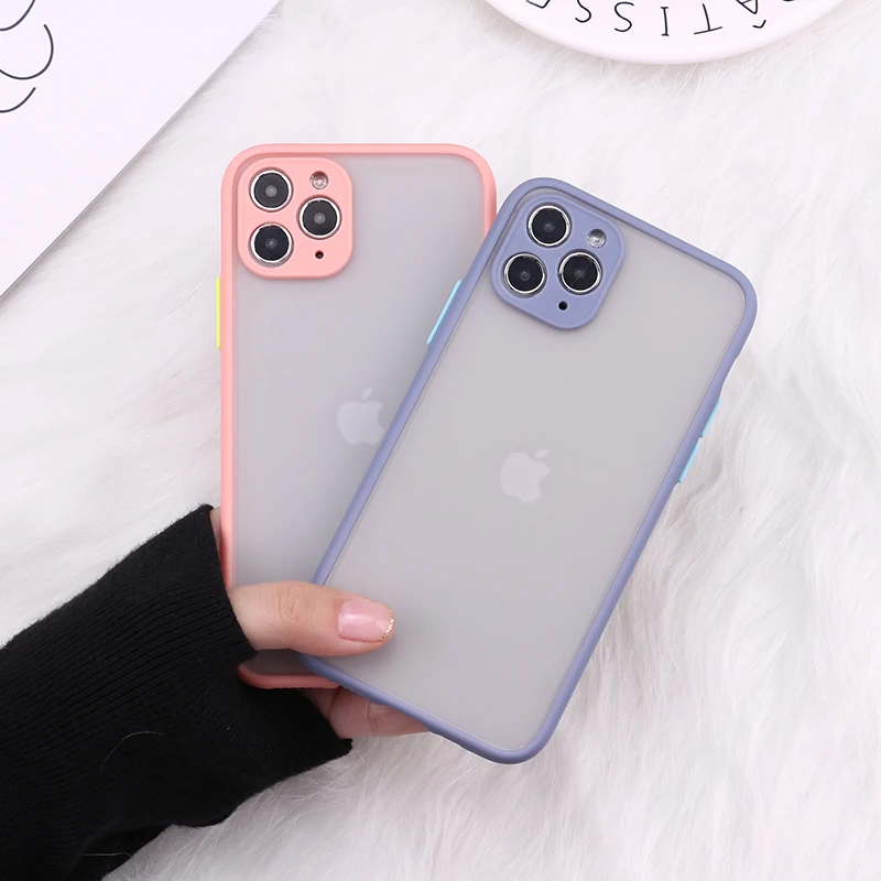 Camera Protection Cartoons Phone Cases For iPhone 14 14Pro 14Plus 13Promax 13 12 11 Matte Translucent Shockproof Back Cover