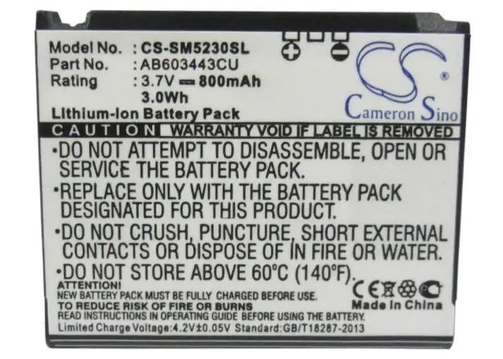 Cameron sino 800 мА/ч батарея для SAMSUNG GT S5230C S5233A S5233C S5233S SGH S5230 Tocco Lite Edition|Аккумуляторы