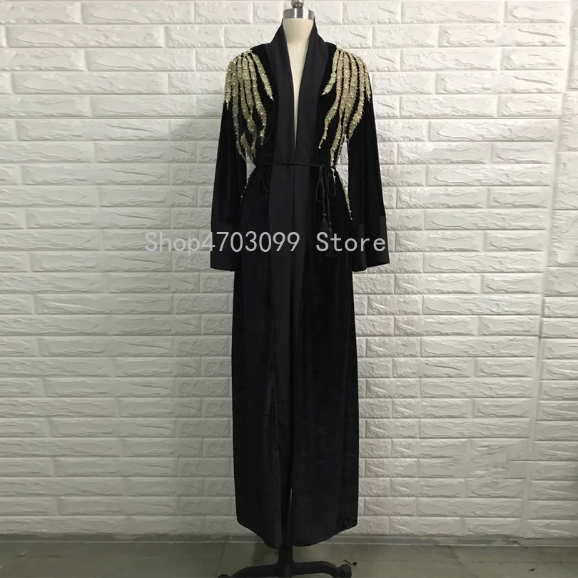 Абая для женщин Кафтан бархат абайя Турция мусульманский хиджаб платье Катара