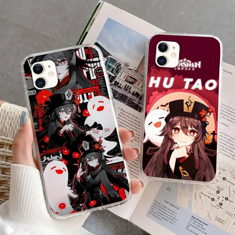

Hu Tao Genshin Impact Phone Case For iPhone 6 7 8 11 12 13 Plus XS Max XR Pro Mini SE Soft Transparent Cover Fundas Coque