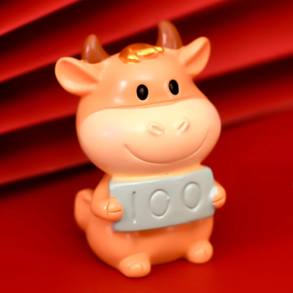 

Cute Little Ox Car Decorations Child Kid Toy New Year Decorations Year of Ox Action Figures Dashboard Desktop Decorations