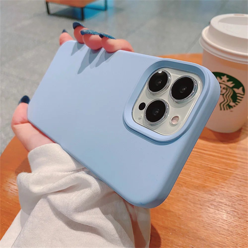 

Lavender iPhone 13 12 proMax mobile phone case iphone 13 12 liquid silicone Pro solid color 12 13 mini new soft case Anti-fallin