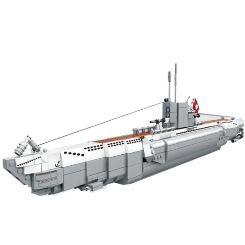 

WW2 Military Germany U48 Submarine Model Building Blocks City Warship Weapon Educational Bricks Toys Gift For Children