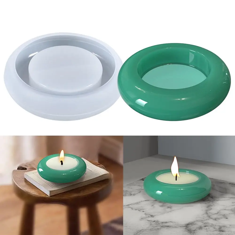 Oval Candle Holder Mold Transparent White Silicone Mold Coaster Tray Storage Epoxy Resin Cake Mold Jewelry Tools DIY Production