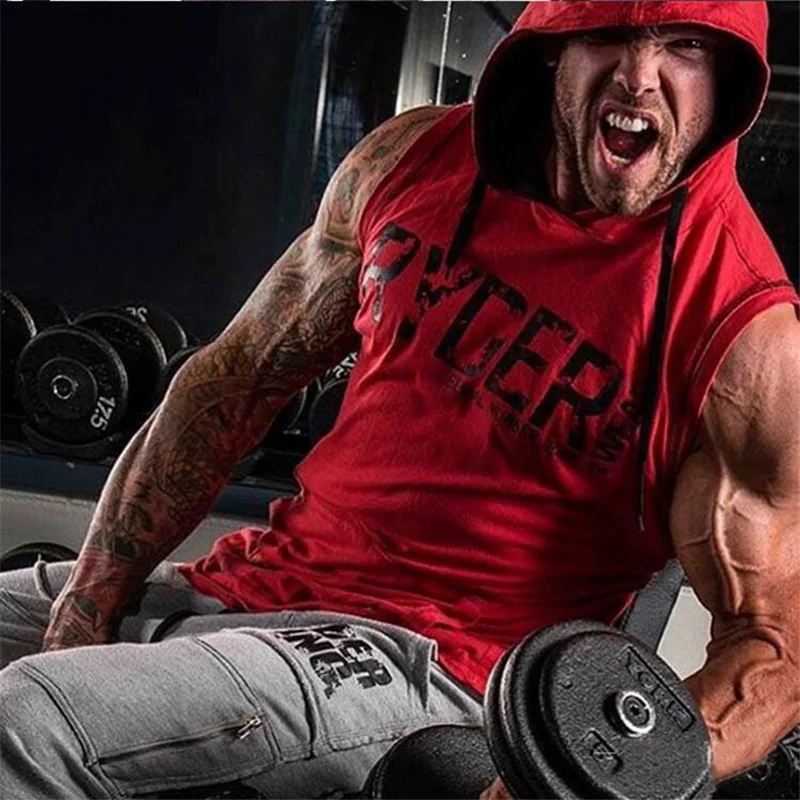 

Brand Gymnasium Bodybuilding Garment Vest Men's Fitness Sleeveless Vest and Hoodie Men's Leisure Fashion Sleeveless Shirt