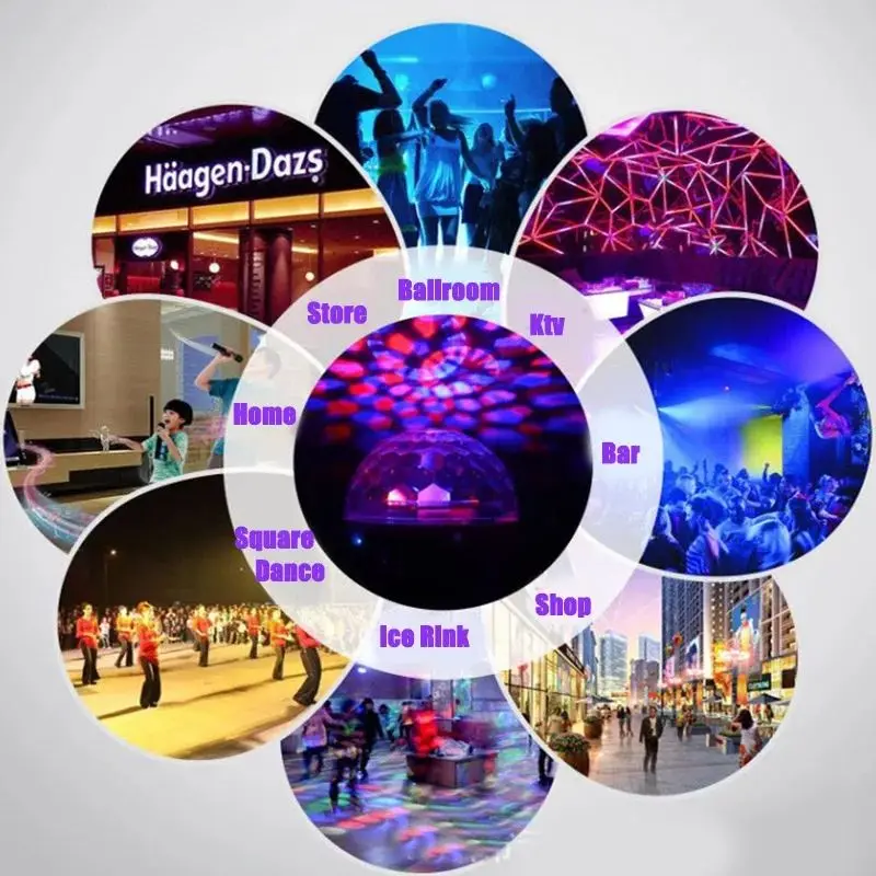 

Wireless Bluetooth Speaker Stage Light LED Disco Ball Lights USB Rechargeable Music Projector Night Lights for KTV Party Wedding