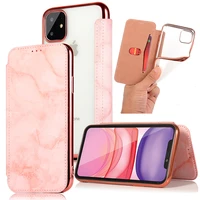 marble flip wallet case for iphone 13 12 11 pro max x xs max xr 7 8 6 6s plus se 2020 leather book style phone cases coque